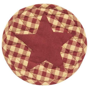 Burgundy Check Star Applique Trivet - The Fox Decor